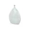 24" Light Blue Mother of Pearl Shell Floral Handmade Large Mosaic Vase with Cream Underlay